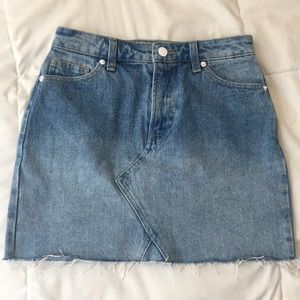 Denim cutoff skirt